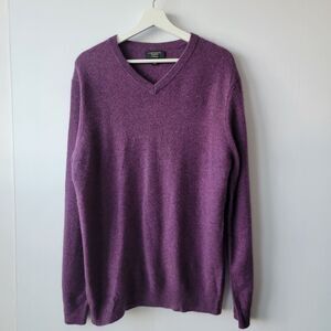 club room women's luxury 100 % cashmere sweater size L v-neck long sleeve
